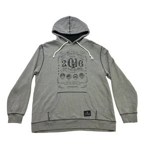 Disney Parks Hoodie Mens Large L Gray Mickey Mouse 2016 Four Parks One World